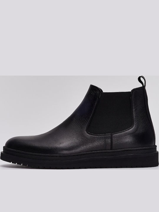 Δερμάτινα Chelsea Μποτάκια Black Matte