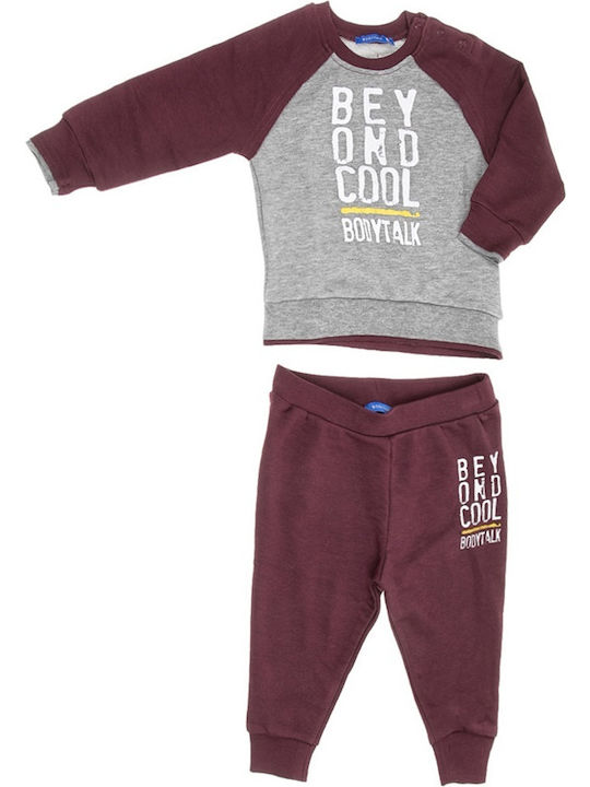 BodyTalk Kids Sweatpants Set Burgundy 2pcs