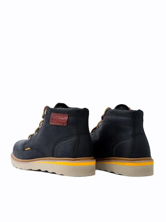 Jacson Mid Δερμάτινα Μαύρα Ανδρικά Μποτάκια