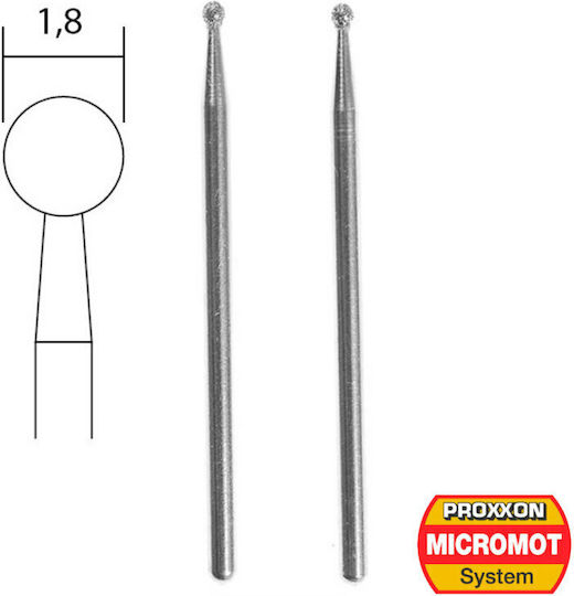 Proxxon Set Diamond Engraving Bits 1.8mm Cutting Tool Set Cobalt for Glass \ Plastic 2pcs