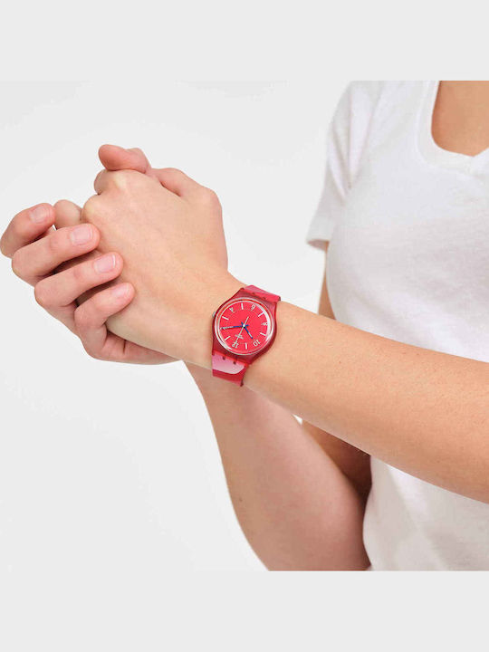 Swatch Charm Of Calligraphy Women's Watch with Rubber Strap