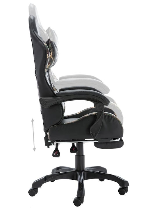 vidaXL Racing Artificial Leather Gaming Chair with Footrest Black / Camo
