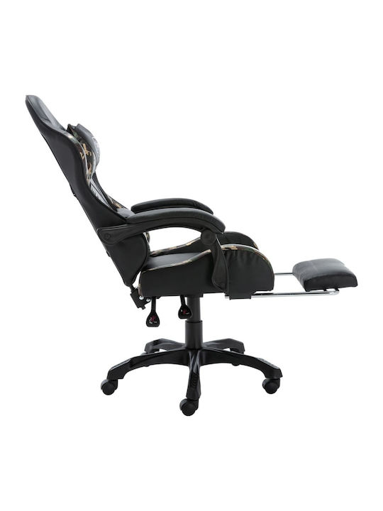 vidaXL Racing Artificial Leather Gaming Chair with Footrest Black / Camo