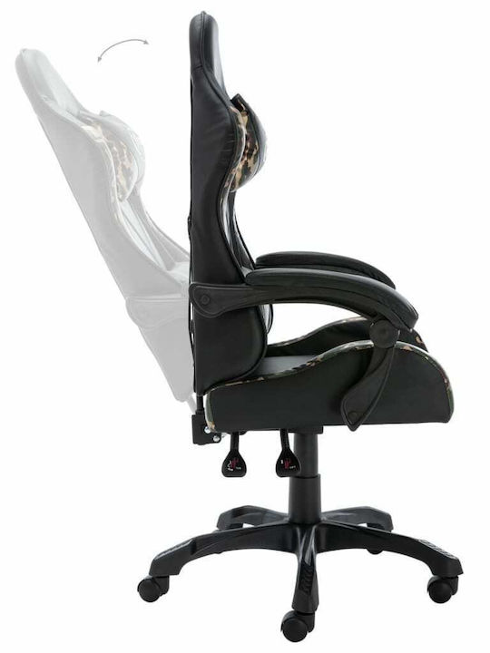 vidaXL Racing Artificial Leather Gaming Chair with Adjustable Arms Black / Camo