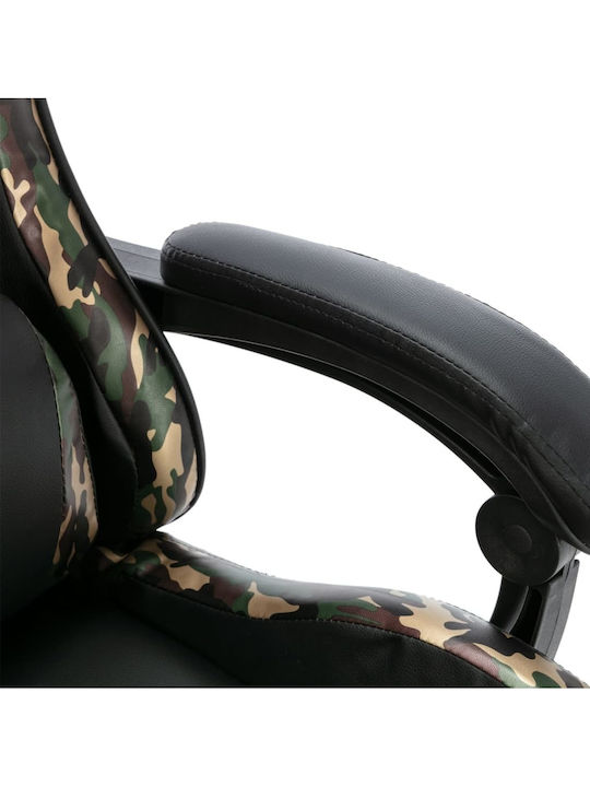 vidaXL Racing Artificial Leather Gaming Chair with Adjustable Arms Black / Camo
