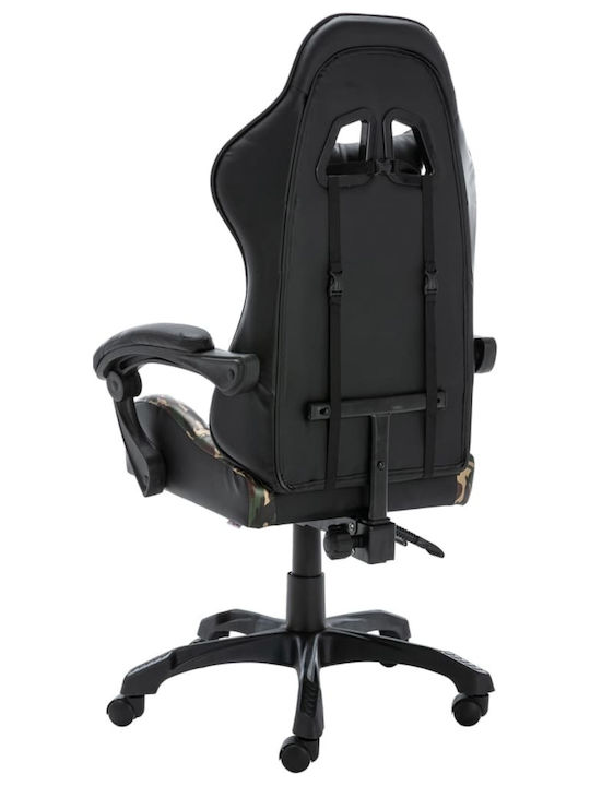 vidaXL Racing Artificial Leather Gaming Chair with Adjustable Arms Black / Camo