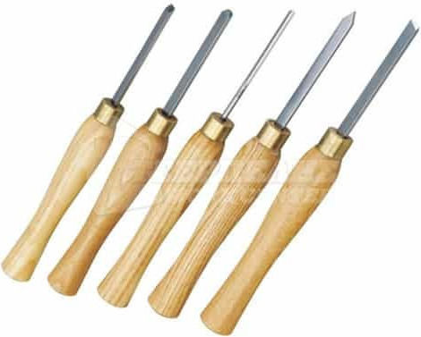 Proxxon Set Straight / Pointed Chisels with Wooden Handle 5pcs