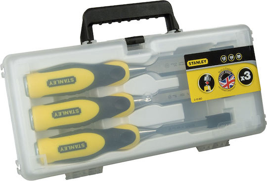 Stanley Dynagrip Skewed Chisel with Plastic Handle 3pcs