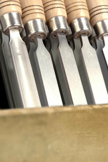 Kirschen Meißel mit Hohle / Typ V Klinge Breite 10mm & Hölzernes Griff Set 1Stück
