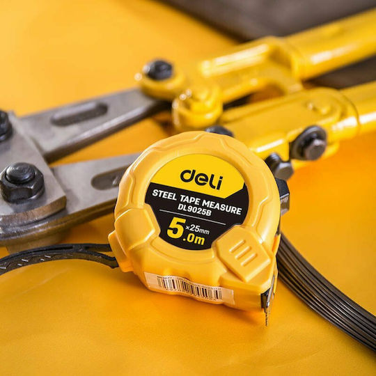 Deli Tape Measure with Auto-Rewind 25mm x 5m E