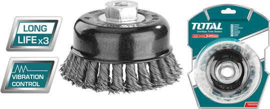 Total TAC32045 Wire Brush Bell with Bristles 100mm