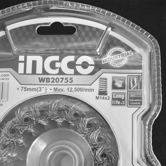 Ingco WB20755 Wire Brush 75mm Μ14