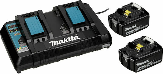 Makita Suflantă / Aspirator de Mână 18V cu 2 Baterii 6Ah & Reglare Volum cu Viteză Maximă a Aerului 234km/h