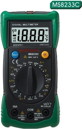Mastech Ψηφιακό Πολύμετρο με Buzzer με Μέτρηση AC / DC / Αντίστασης MS8233C