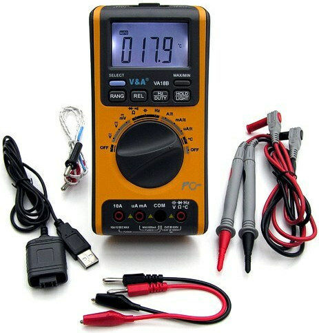 V&A Digitales Multimeter mit Summer mit AC / DC / Widerstand / Kapazität / Temperaturmessung VA18B