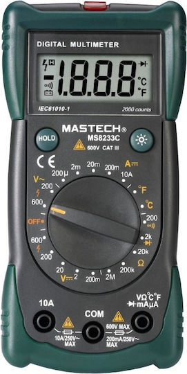Mastech Ψηφιακό Πολύμετρο με Buzzer με Μέτρηση AC / DC / Αντίστασης MS8233C