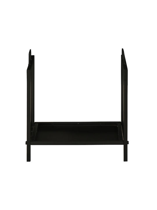 Outsunny Μεταλλικό Ράφι Αποθήκευσης Ξύλων 42x32.5x46cm Μαύρο
