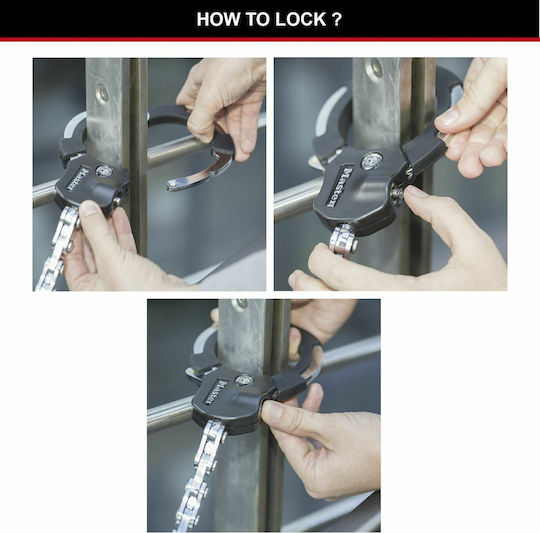 Master Lock Κλειδαριά Ποδηλάτου Αναδιπλούμενη με Κλειδί Ασημί