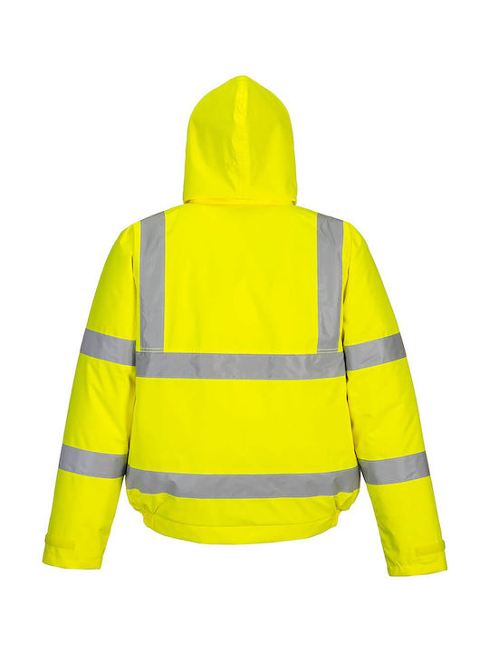 Portwest Work Jackets Reflective Hooded Yellow