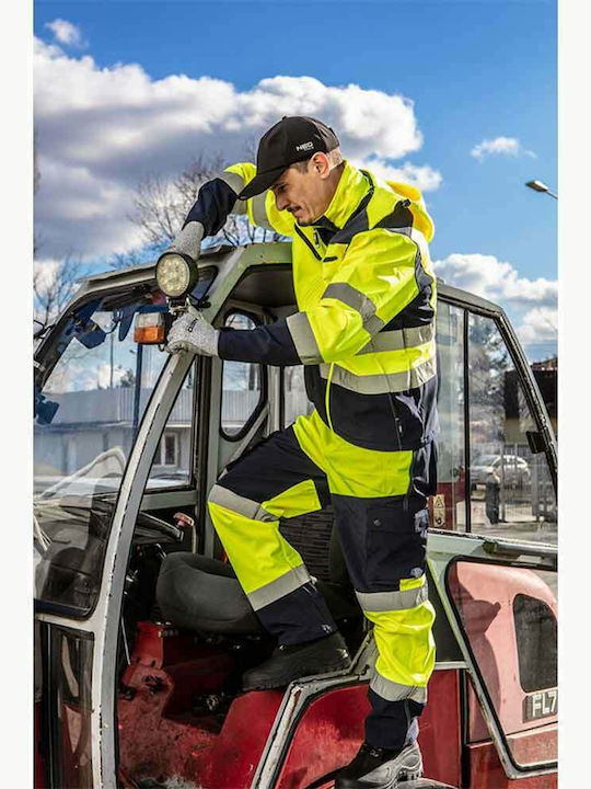 Neo Tools Work Jacket Reflective Softshell with Detachable Hood Yellow