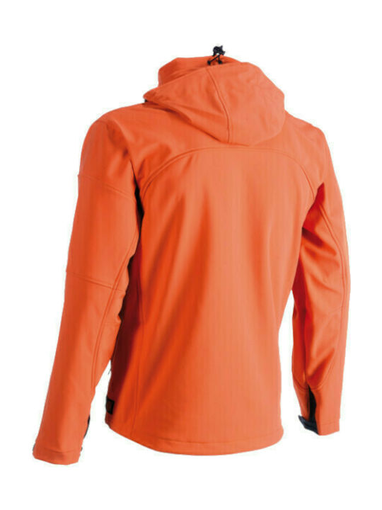 Herock Poseidon Waterproof Softshell Work Jacket with Detachable Hood Orange