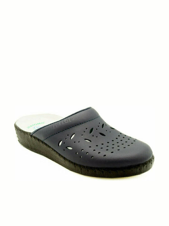 Fly Flot Women's Leather Anatomic Clogs Black