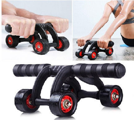 Andowl Q-JS285 Abdominal Wheel Black with Anti-Slip Handles & Mat
