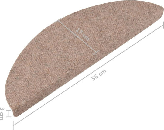 vidaXL Stair Mats Beige 56cm 136388 15pcs