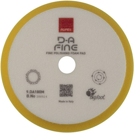 Rupes Polishing Sponge 180mm Yellow Medium 9.DA180M
