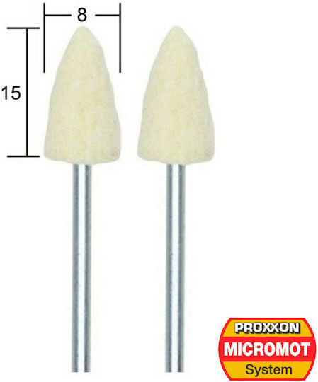 Proxxon 28801 Τσόχες Γυαλίσματος Μυτερή 8x15mm με Άξονα 2τμχ