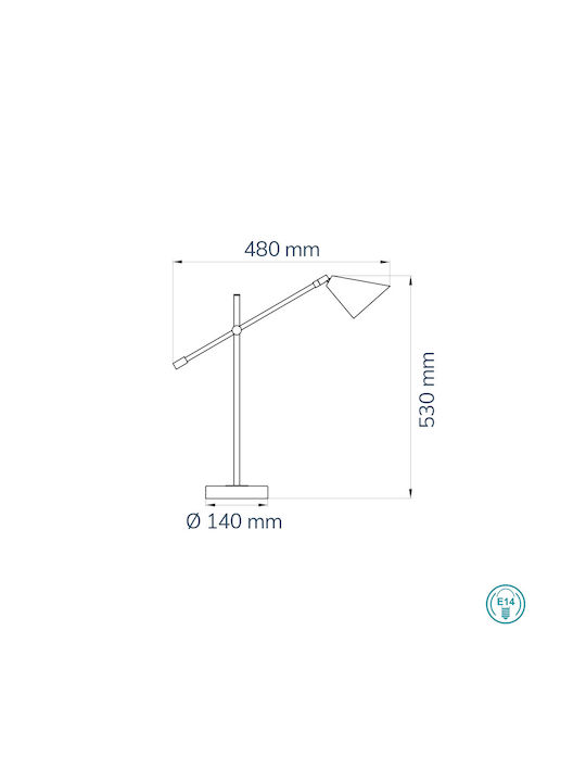 Wofi Gloria Office Lamp for Socket E14 in Gray Color