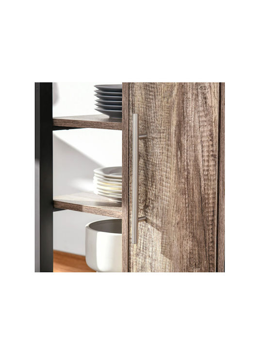 HomCom Τρόλεϊ Κουζίνας Ξύλινο 5 Θέσεων Καφέ 60x50x84.5cm