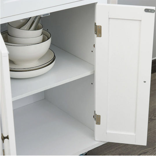 HomCom Boden-Küchenschrank Weiß 111x44,5x82,5cm