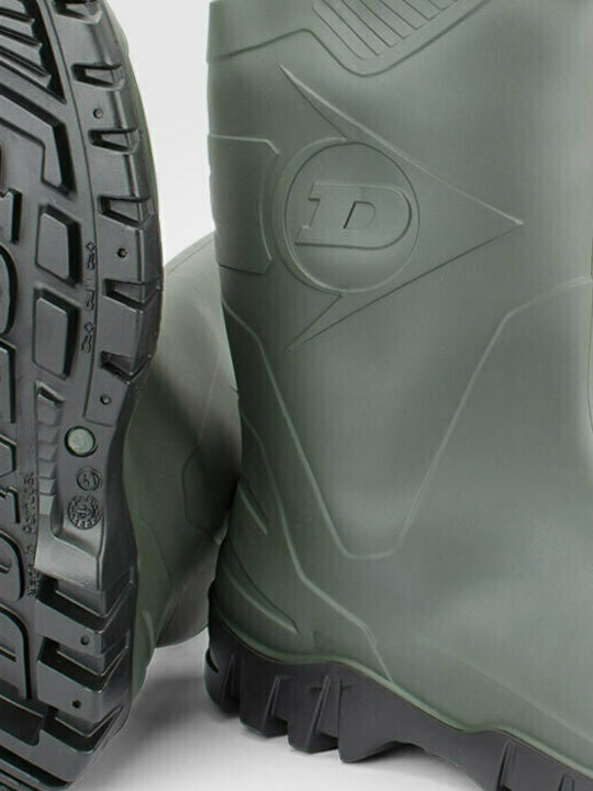Dunlop Dee Αντιολισθητικές Unisex Γαλότσες Εργασίας Κνήμης Πράσινες