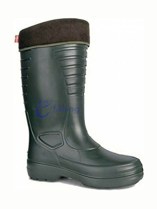 Lemigo Greenlander Work Wellies Knee with Fur Green