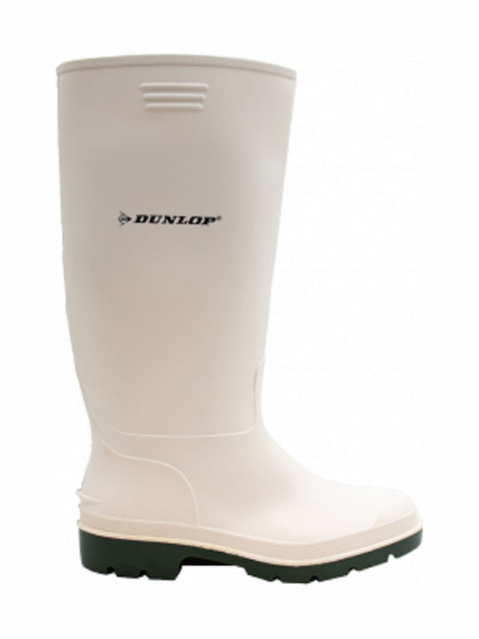 Dunlop Pricemastor 380BV Non-Slip Work Wellies Knee White
