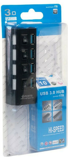 Brand USB-Hub 4 Anschlüsse USB 3.0 mit Anschluss an einen Computer USB-A