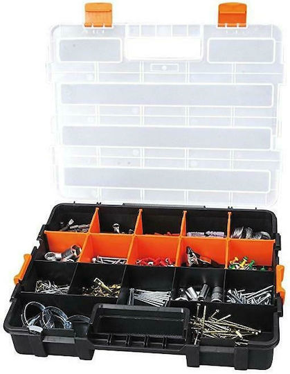 Tactix Tool Compartment Organisers 17 Slot Adjustable Black 37.5x29x7cm 2pcs