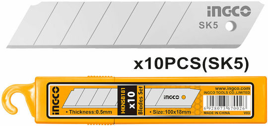Ingco Λεπίδες Φαλτσέτας 18mm 10τμχ