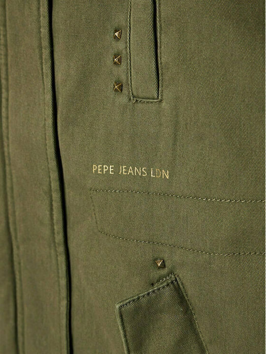 Charlotte Kinder Parka Lang mit Kapuze Khaki