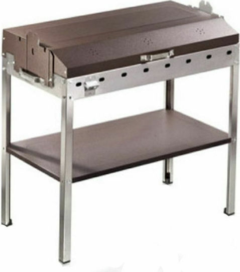 Pitsilos BBQ 800 Galvanized Charcoal Grill with Lid 75cmx35cm