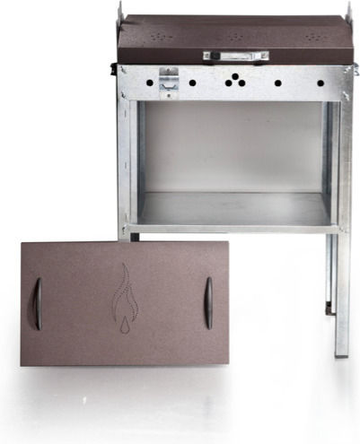Pitsilos Galvanized Charcoal Grill with Lid 55cmx40cm
