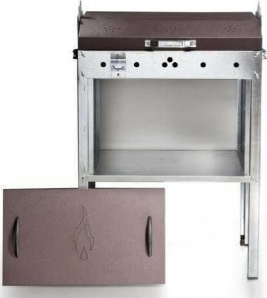 Pitsilos Galvanized Charcoal Grill with Lid 55cmx40cm