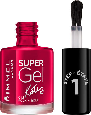 Rimmel Super Gel By Kate Step 1 Glossy Βερνίκι Νυχιών Μακράς Διαρκείας Κόκκινο 12ml