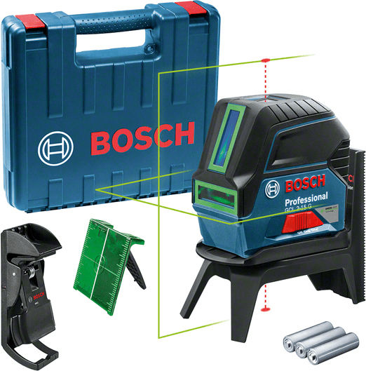 Bosch GCL 2-15 G Professional Self-leveling Linear Laser Level Green Beam 1.5V with Working Range 15m