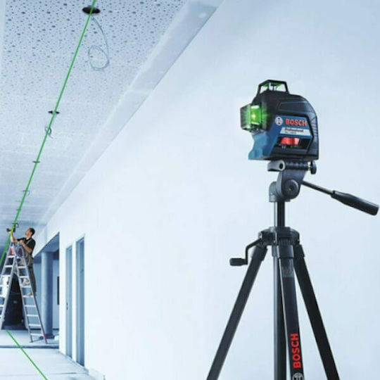 Bosch GLL 3-80 G Αυτορυθμιζόμενο Γραμμικό Αλφάδι Laser Πράσινης Δέσμης 1.5V με Εύρος Εργασίας 30m