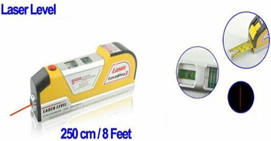 LevelPro3 Γραμμικό Αλφάδι Laser Κόκκινης Δέσμης με Εύρος Εργασίας 2.5m