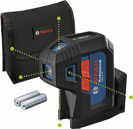 Bosch GPL 5 G Self-leveling Linear Laser Level Green Beam 1.5V with Working Range 30m