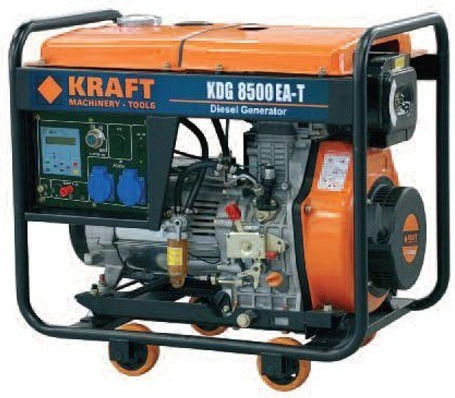 Kraft WS 8500-1 Generators Erdöl mit Kickstart, Rädern und maximaler Leistung 6.5kVA