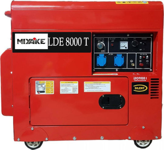 Miyake LDE8000T Leise Generators Erdöl mit Kickstart, Rädern und maximaler Leistung 8kVA